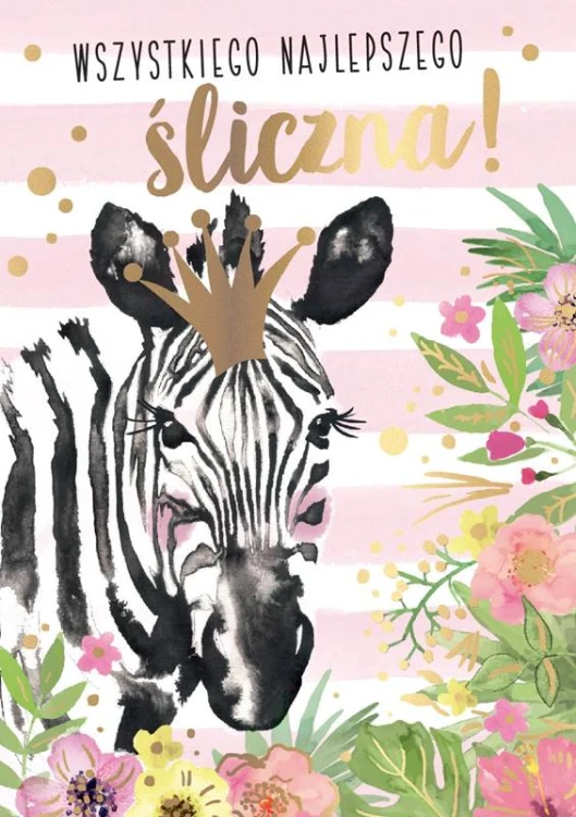 Karnet GS-003 Wszystkiego najlepszego (zebra)